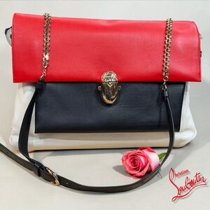 Christian LOUBOUTIN KHEPIRA Tricolor 3-Way Clutch EXCELLENT CONDITION & HTF!